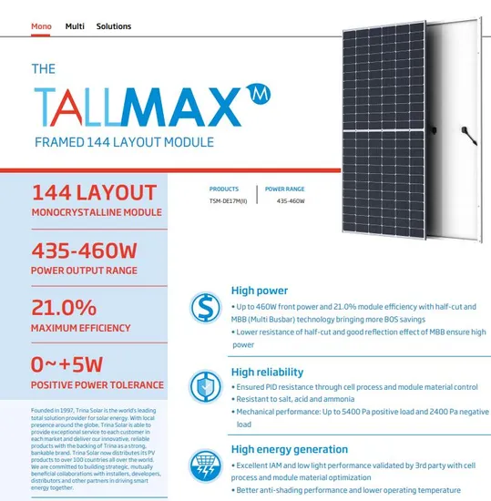 Trina Solar Panel 435W 440W 445W 450W 455W 460W High Reliability with Best Manufacturing Techniques for Solar Power System