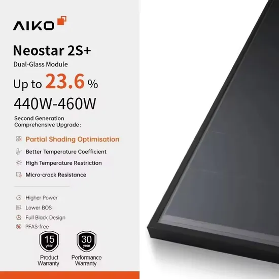 Aiko Full Black Solar Panel ABC440W 450W 460W N-Type ABC Photovoltaic Panels Solar Cell with ISO